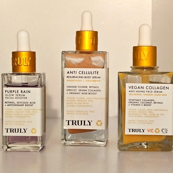 LOT 3x Truly Beauty Serums - Purple Rain Anti Cellulite Vegan Collagen Body Face - Picture 8 of 8